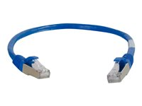 C2G Cat6a Booted Shielded (STP) Network Patch Cable - Patch-kabel - RJ-45 (hane) till RJ-45 (hane) - 15 m - STP - CAT 6a - formpressad, hakfri, tvinnad - blå 89928