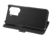 Insmat - Vikbart fodral för mobiltelefon - genuint läder, TPU-ram (termoplastiskt polyuretan), bomullssömmar - svart - för OnePlus Nord 3 5G 650-3174