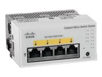 Cisco Catalyst Micro Switches CMICR-4PC - Switch - 4 x 10/100/1000 (4 PoE+) + 1 x gigabit SFP (upplänk) + 1 - väggmonterbar CMICR-4PC