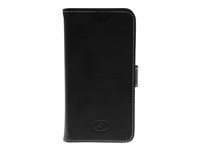 Insmat Exclusive Flip Case - Vikbart fodral för mobiltelefon - genuint läder - svart - för Samsung Galaxy Xcover 4 650-2571