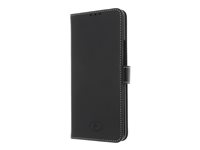 Insmat Exclusive Flip Case - Vikbart fodral för mobiltelefon - läder, polykarbonat - svart - för OnePlus 7 Pro 650-2759