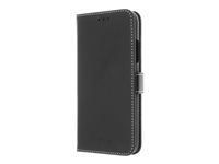 Insmat Exclusive Flip Case - Vikbart fodral för mobiltelefon - genuint läder, polykarbonat - svart - för Apple iPhone 11 650-2804