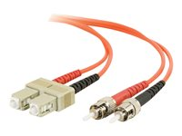C2G SC-ST 50/125 OM2 Duplex Multimode PVC Fiber Optic Cable (LSZH) - Nätverkskabel - SC-läge (multi-mode) (hane) till ST-läge (multi-mode) (hane) - 3 m - fiberoptisk - duplex - 50/125 mikron - OM2 - halogenfri - orange 85482