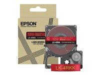 Epson LabelWorks LK-4RKK - Satin - guld på rött - Rulle (1,2 cm x 5 m) 1 kassett(er) bandtejp - för LabelWorks Cable and Wiring Kit, LW-1000, 600, 700, K400, Z700, Z710, Z900, Safety Kit C53S654033