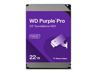 WD Purple Pro WD221PURP - Hårddisk - 22 TB - övervakning, smart video - inbyggd - 3.5" - SATA 6Gb/s - 7200 rpm - buffert: 512 MB WD221PURP