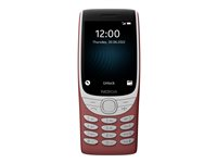 Nokia 8210 4G - 4G funktionstelefon - dual-SIM - RAM 48 MB / Internal Memory 128 MB - microSD slot - 320 x 240 pixlar - rear camera 0,3 MP - röd 16LIBR01A02