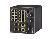 Cisco Industrial Ethernet 2000 Series - Switch - Administrerad - 16 x 10/100 + 2 x kombinations-Gigabit SFP + 2 x Fast Ethernet SFP - DIN-skenmonterbar IE-2000-16TC-G-L