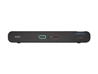 Belkin Universal Secure Dual-Head - 2:a generationen - omkopplare för tangentbord/video/mus/ljud - 2 x KVM/ljud - 1 lokal användare - skrivbordsmodell - TAA-kompatibel F1DN202KVM-UNN4