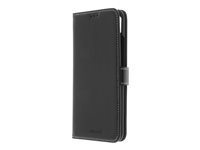 Insmat - Vikbart fodral för mobiltelefon - genuint läder, polykarbonat - svart - för Xiaomi Redmi 9C 650-2899