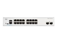 Cisco Catalyst 1300-16T-2G - Switch - L3 - Administrerad - 16 x 10/100/1000Base-T + 2 x Gigabit Ethernet SFP - rackmonterbar C1300-16T-2G