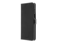 Insmat Flip Case - Vikbart fodral för mobiltelefon - genuint läder, polykarbonat - svart - för Motorola Moto G53, G53 5G 650-3143