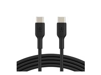 Belkin BoostCharge - USB-kabel - 24 pin USB-C (hane) till 24 pin USB-C (hane) - 2 m - svart CAB003BT2MBK