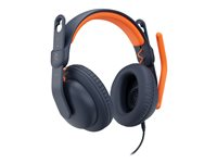 Logitech Zone Learn Wired Over-Ear Headset for Learners, USB-C - Hörlurar med mikrofon - fullstorlek - ersättning - kabelansluten - USB-C 981-001383