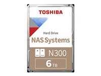 Toshiba N300 NAS - Hårddisk - 6 TB - inbyggd - 3.5" - SATA 6Gb/s - 7200 rpm - buffert: 256 MB HDWG460UZSVA