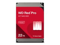 WD Red Pro WD221KFGX - Hårddisk - 22 TB - inbyggd - 3.5" - SATA 6Gb/s - 7200 rpm - buffert: 512 MB WD221KFGX