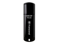 Transcend JetFlash 350 - USB flash-enhet - 16 GB - USB 2.0 - svart TS16GJF350
