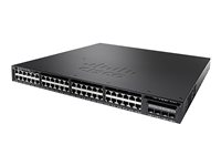 Cisco Catalyst 3650-48FQ-L - Switch - Administrerad - 48 x 10/100/1000 (PoE+) + 4 x 10 Gigabit SFP+ - skrivbordsmodell, rackmonterbar - PoE+ (775 W) WS-C3650-48FQ-L