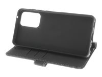 Insmat Exclusive - Vikbart fodral för mobiltelefon - genuint läder, termoplastisk polyuretan (TPU) - svart - för Samsung Galaxy A53 5G 650-3045