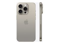 Apple iPhone 15 Pro - 5G smartphone - dual-SIM / Internal Memory 1 TB - OLED-skärm - 6.1" - 2556 x 1179 pixlar (120 Hz) - 3 st. bakre kameror 48 MP, 12 MP, 12 MP - front camera 12 MP - naturligt titan MTVF3QN/A