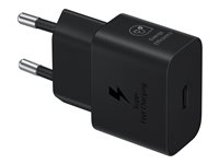 Samsung EP-T2510X - Strömadapter - with data cable - 25 Watt - 3 A - PD 3.0, SFC, PD/PPS (24 pin USB-C) - på kabel: USB-C - svart EP-T2510XBEGEU
