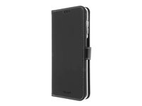Insmat Flip Case - Vikbart fodral för mobiltelefon - genuint läder, termoplastisk polyuretan (TPU) - svart - för Samsung Galaxy A12 650-2928