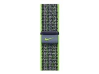 Apple Nike - Slinga för smart klocka - 41 mm - 130 - 190 mm - ljust grönt/blått MTL03ZM/A