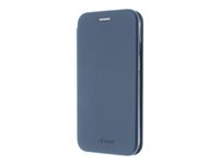Insmat - Vikbart fodral för mobiltelefon - polyuretan, termoplastisk polyuretan (TPU), kartong+papper+aluminiumfolie - electric blue - för Apple iPhone 13 650-3022