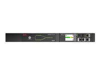 APC NetShelter - Omkopplare för automatisk överföring (kan monteras i rack) - AC 207-253 V - 2000 VA - 1-fas - USB, Ethernet 10/100/1000 - utgångskontakter: 12 - 1U - svart AP4421A