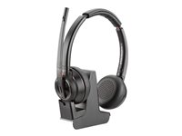 Poly Savi 8220 - Savi 8200 series - headset - på örat - DECT / Bluetooth - trådlös - USB-A via Bluetooth-adapter - svart - Zoomcertifierad, UC-certifierad 8D3F2AA#ABB