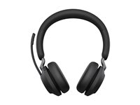 Jabra Evolve2 65 UC Stereo - Headset - på örat - Bluetooth - trådlös - USB-C - ljudisolerande - svart - med laddningsställ 26599-989-889