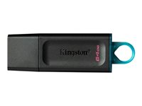 Kingston DataTraveler Exodia - USB flash-enhet - 64 GB - USB 3.2 Gen 1 - svart med blågrönt DTX/64GB